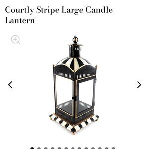 MacKenzie-Childs Black and Gold Lantern with Tassel Accents